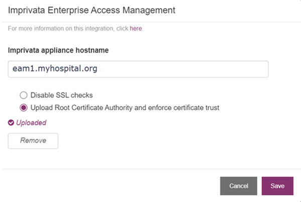 Integrate Imprivata Enterprise Access Management – Mobile Access Management